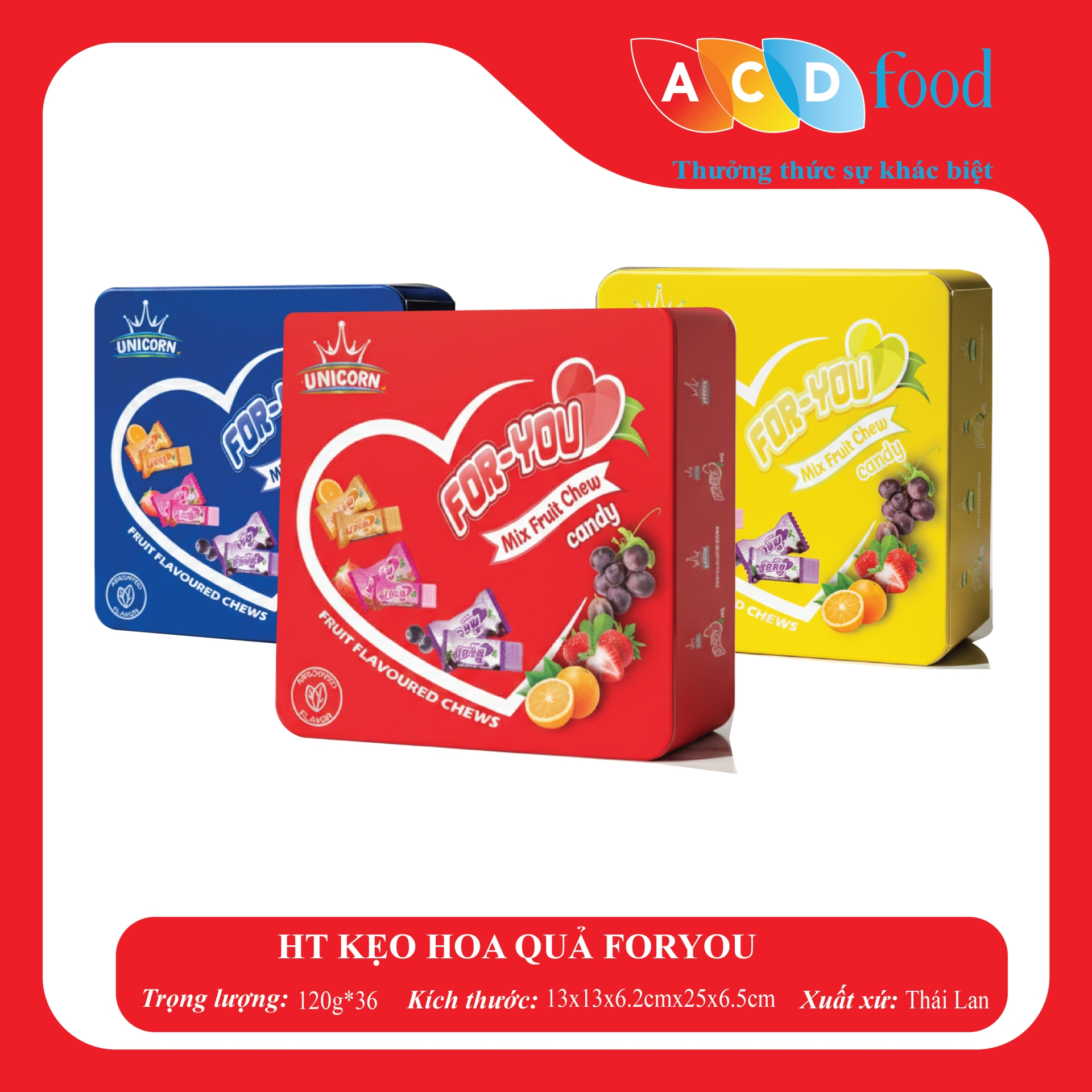 HỘP THIẾC KẸO HOA QUẢ FOR YOU